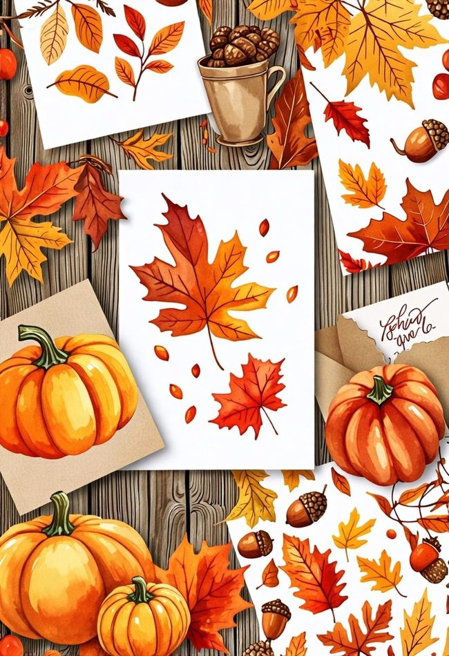 Pumpkins, Leaves, and Burnt Orange
