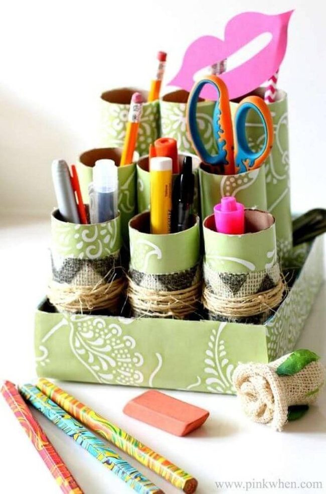 Colorful Pens In Cardboard Tubes