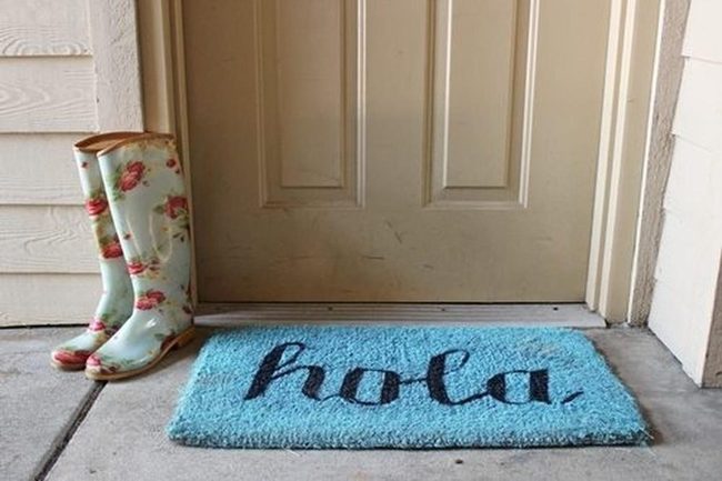 Floral Boots Meet Hola Doormat