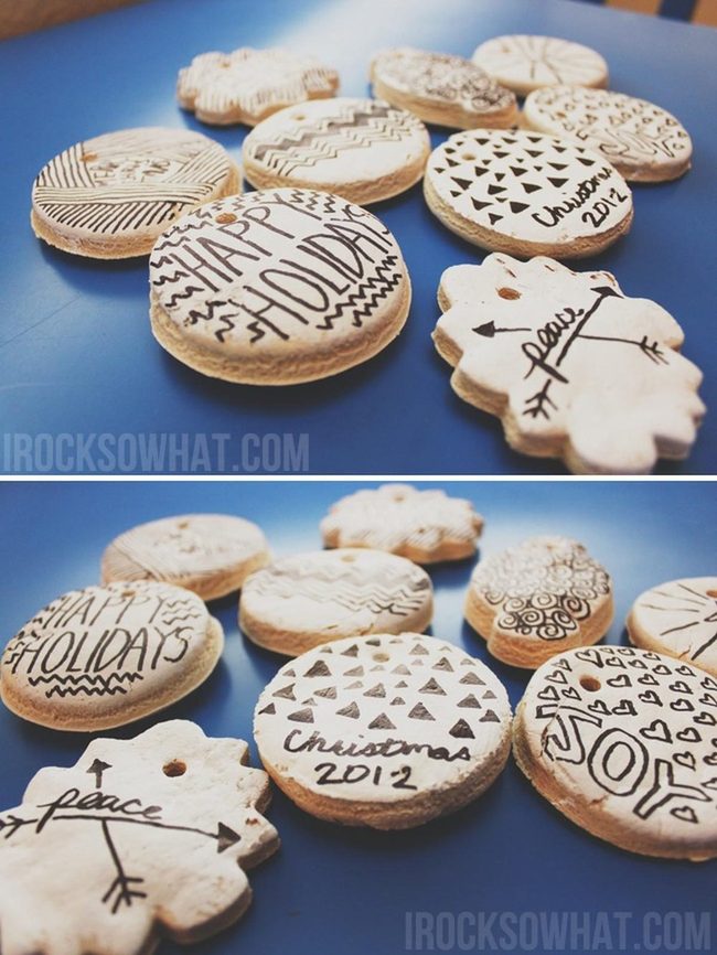 Black And White Geometric Holiday Ornaments