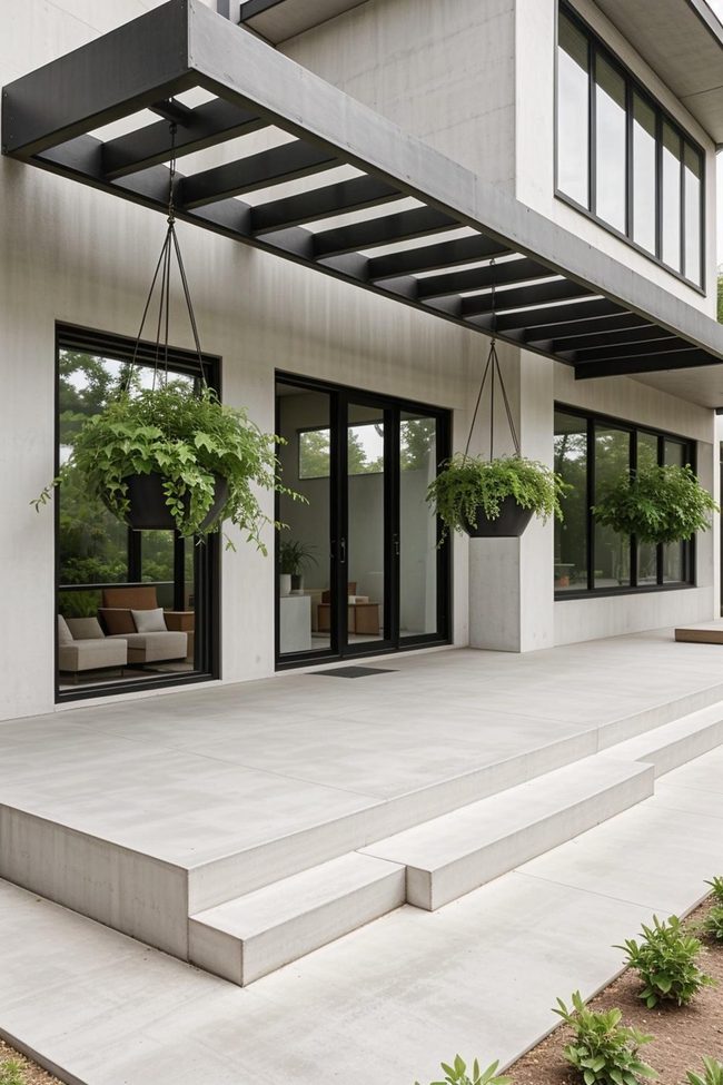 Geometric Concrete Angular Porch