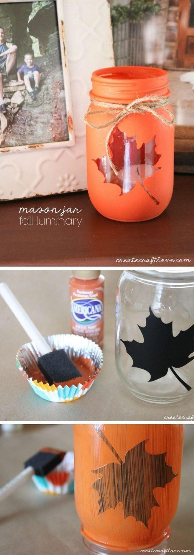 Autumn Leaves In Glass Jars
