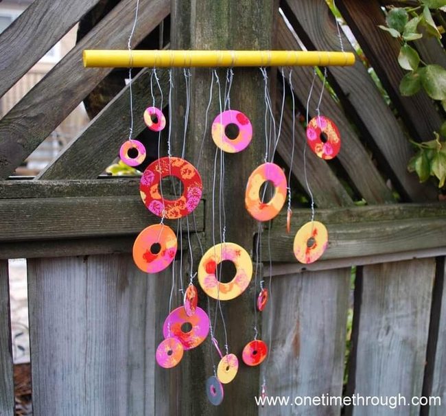 Painted Metal Washers Wind Chime