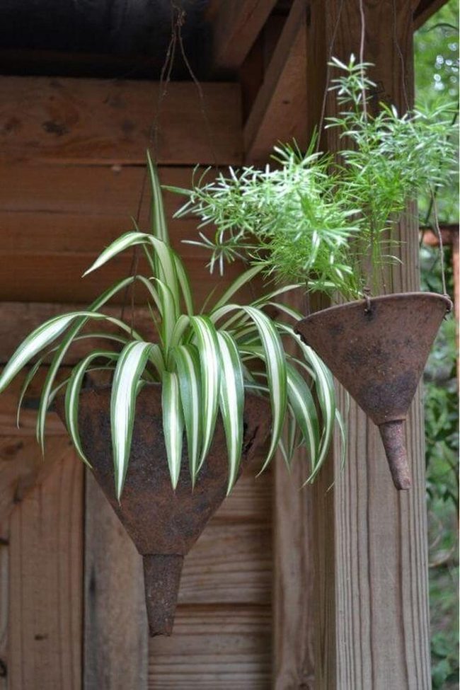 Corroded Metal Funnels Overflow Green