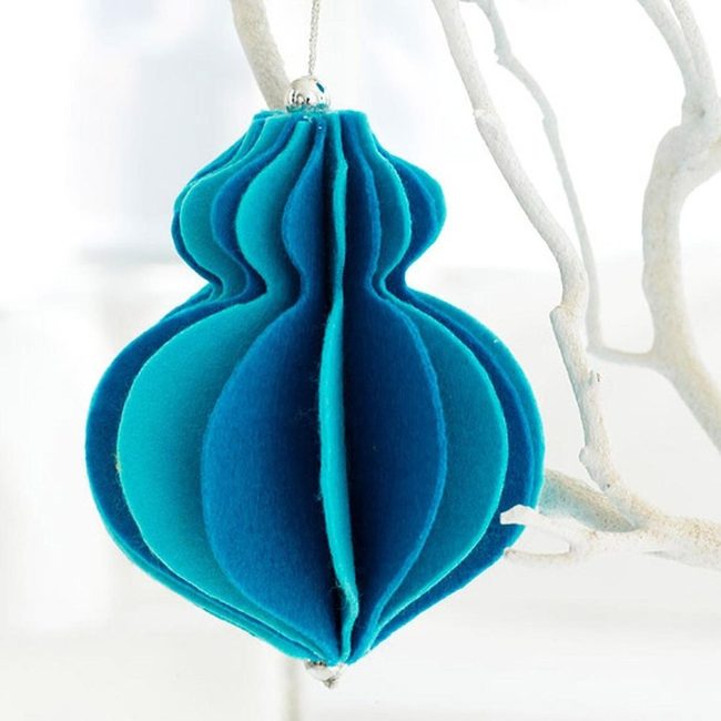 Layered Blue Felt Ornaments