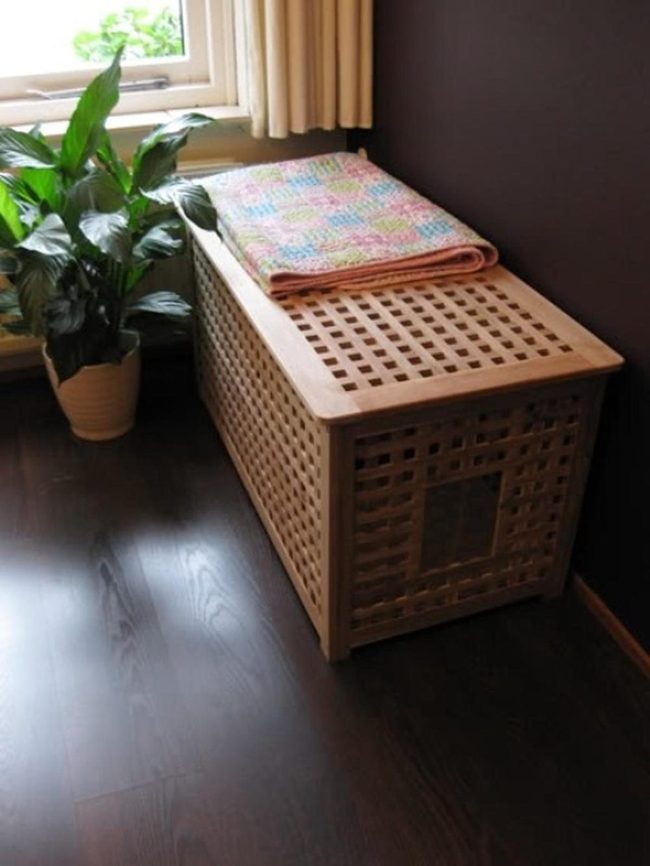 Latticed Wood Chest Focal Point