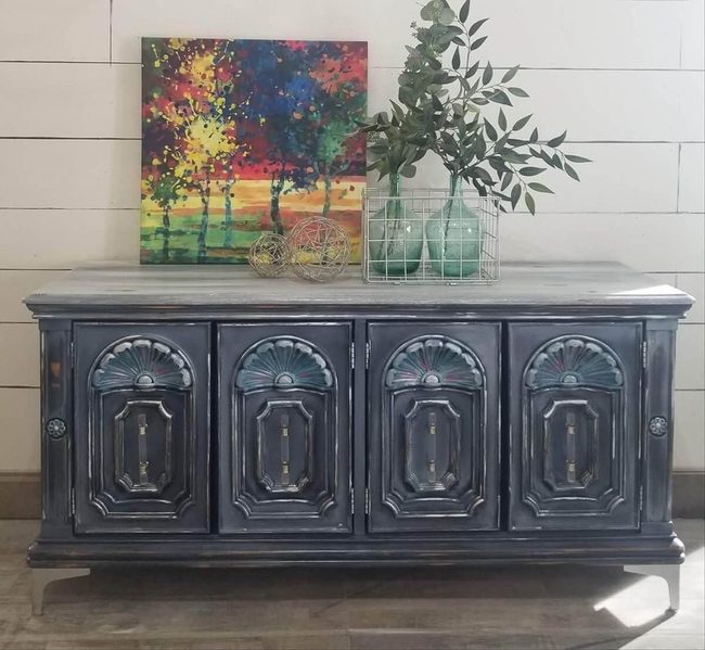 Dark Denim Console With Neon Pops