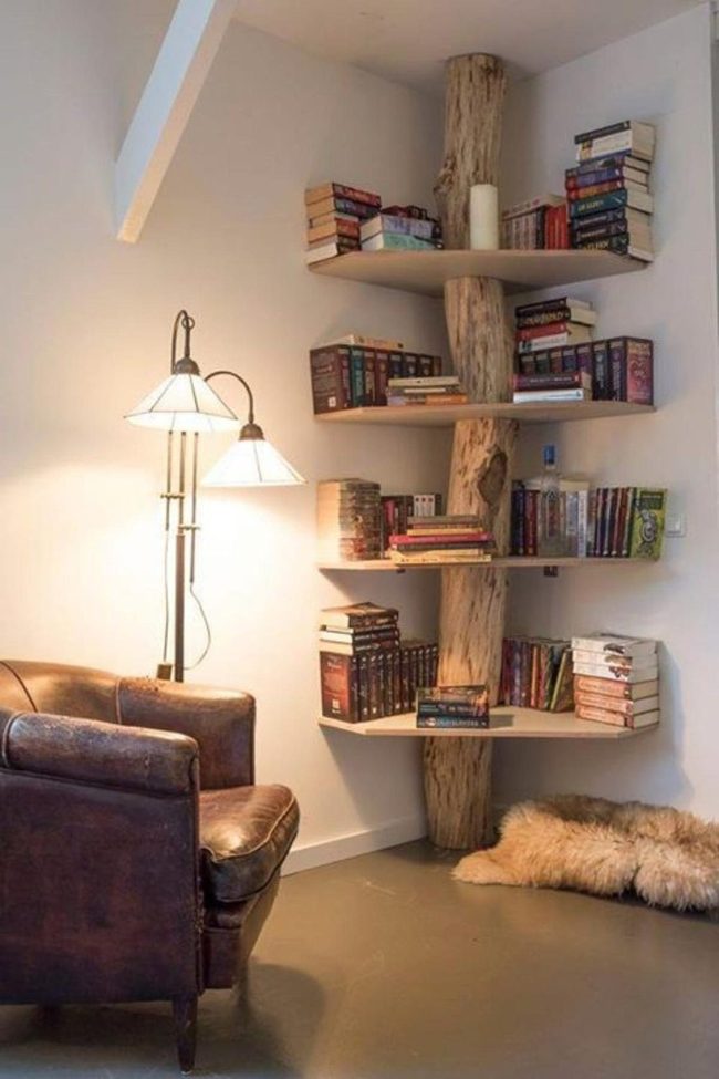 Circular Wood Hobbit Hole Bookcase