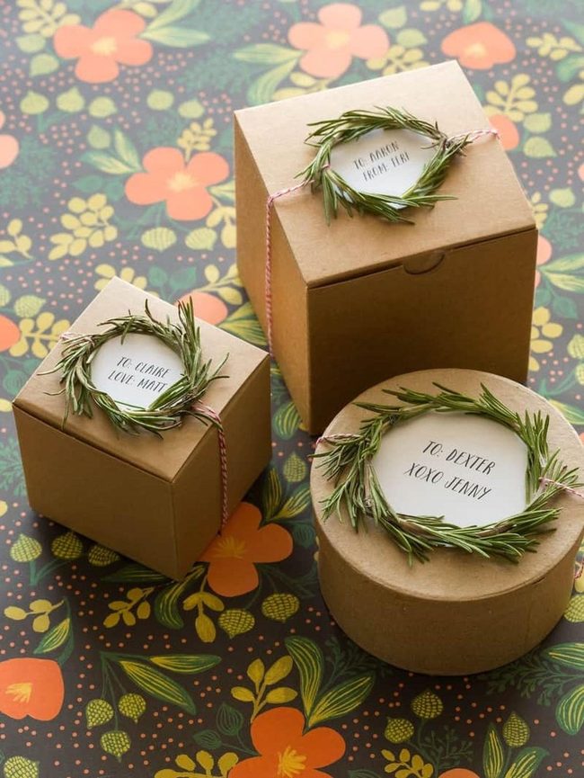 Fresh Rosemary Wrapped Gifts