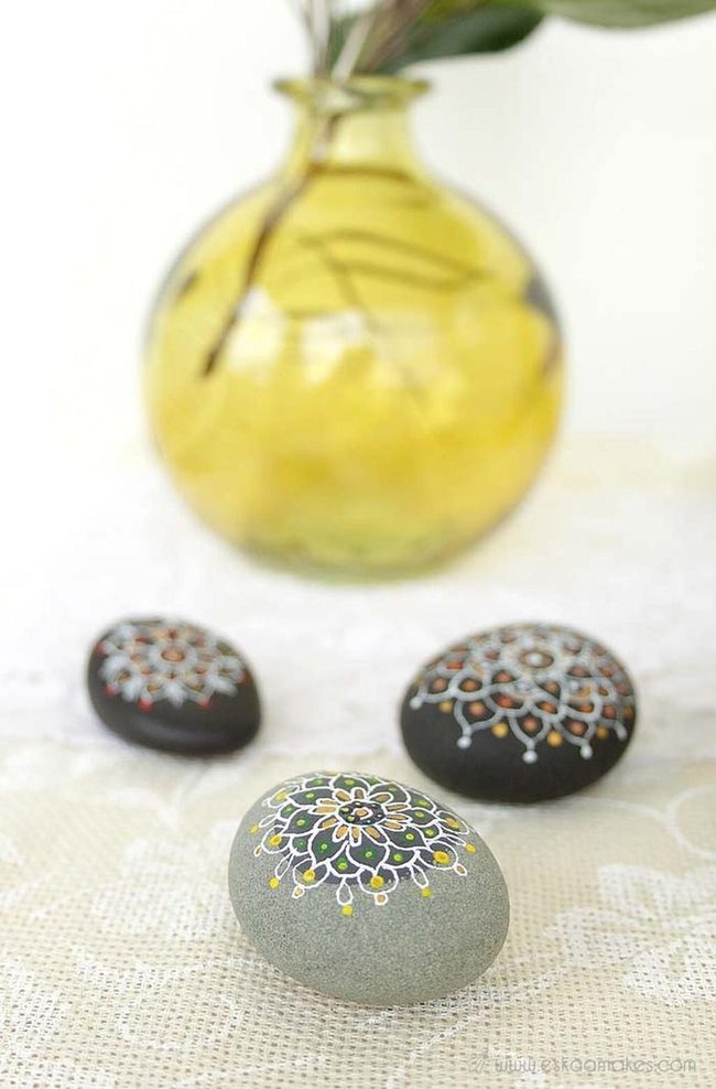 Mandala Painted Stones For Living Spaces