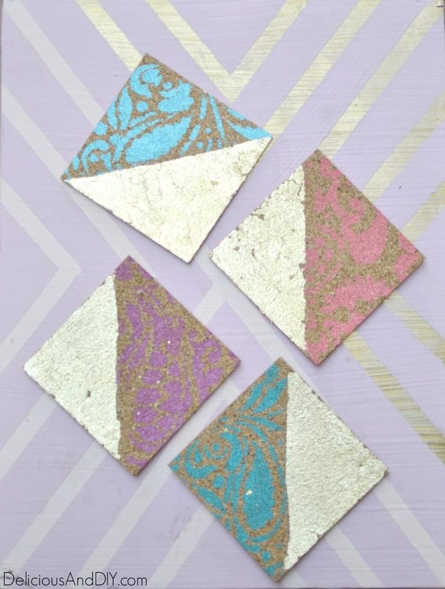 Golden Florals Meet Pastel Geometry