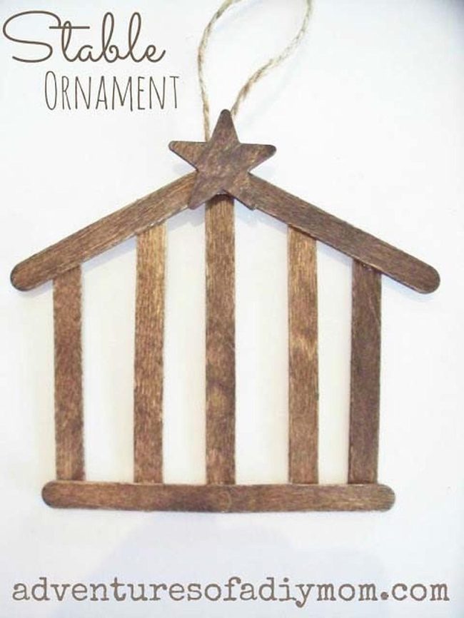 Handmade Wood Nativity Ornament