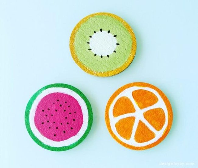 Realistic Fruit Slice Coasters