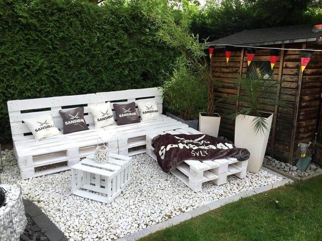White Bench Tables For Outdoor Gathering