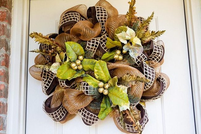 Layered Ribbons Brown Gold Berries
