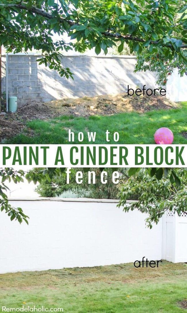 Bright Cinderblock Fence Feature