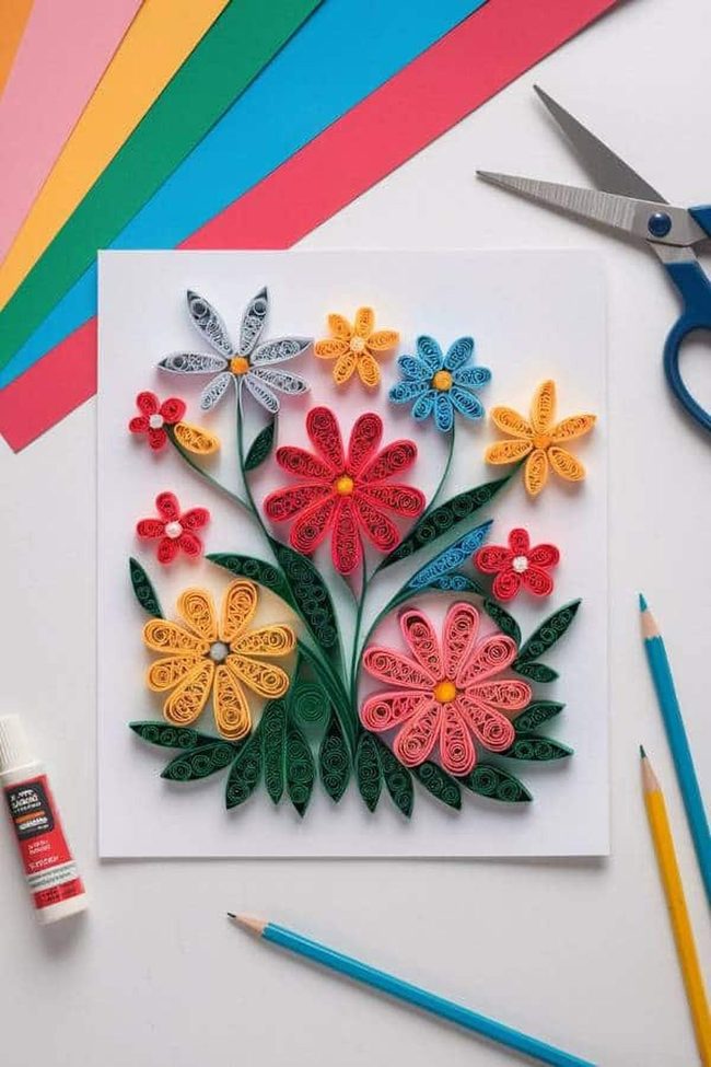 Colorful Paper Spirals Wall Art