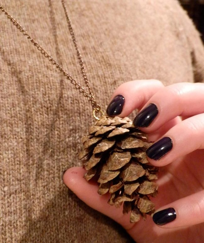 Pinecone Gold Chain Pendant
