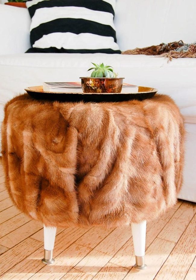 Fur Stool Modern Meets Neutral