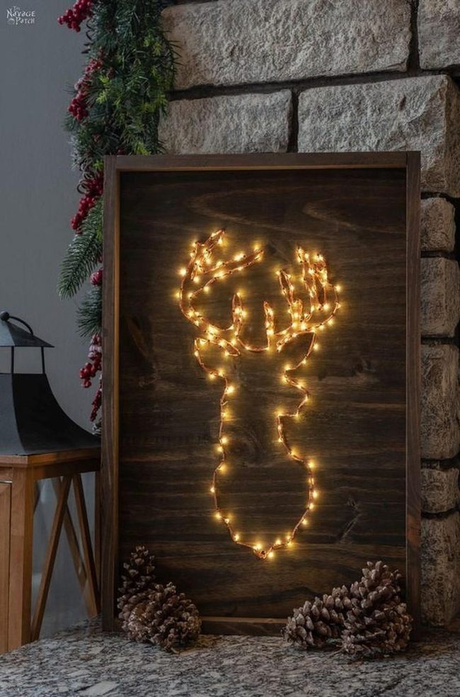 Luminous Reindeer Stone Wall Display