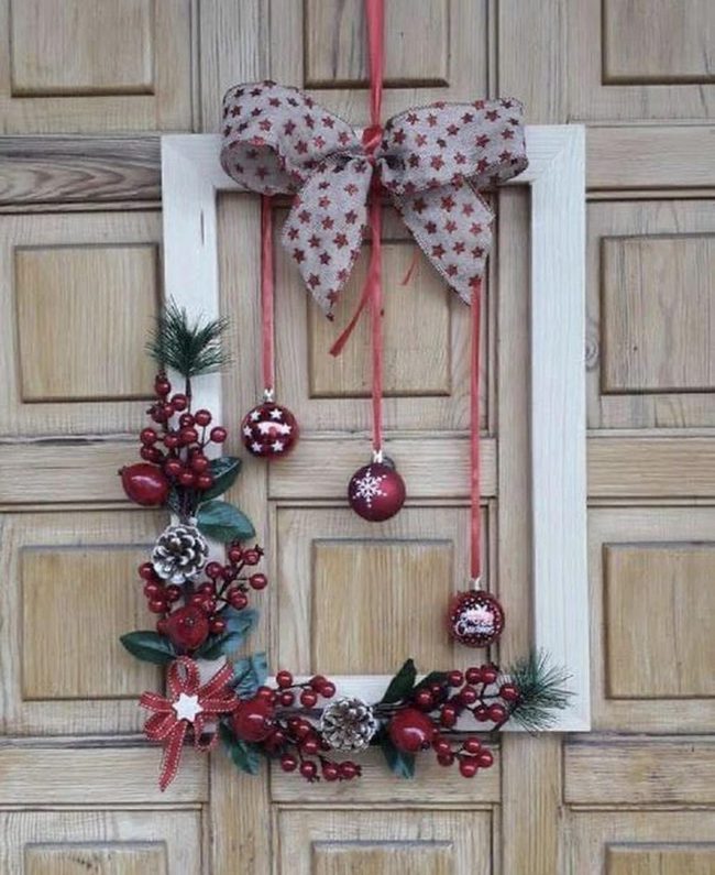 Red Ornaments Dancing White Door