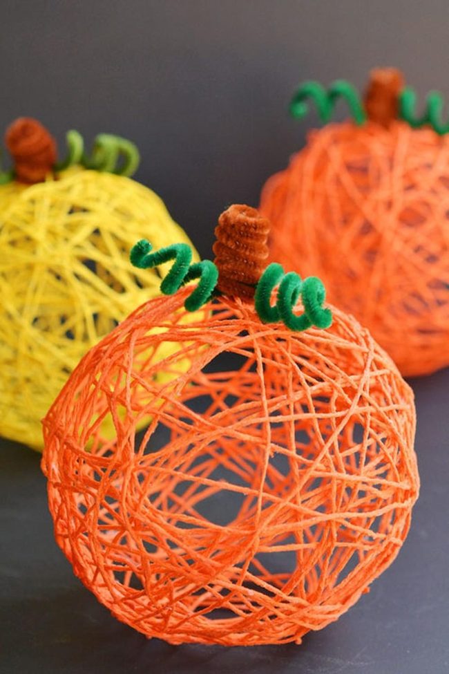Textured Yarn Pumpkins For Autumn