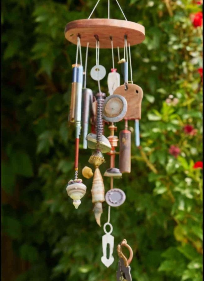 Recycled Keys And Shells Wind Chimes