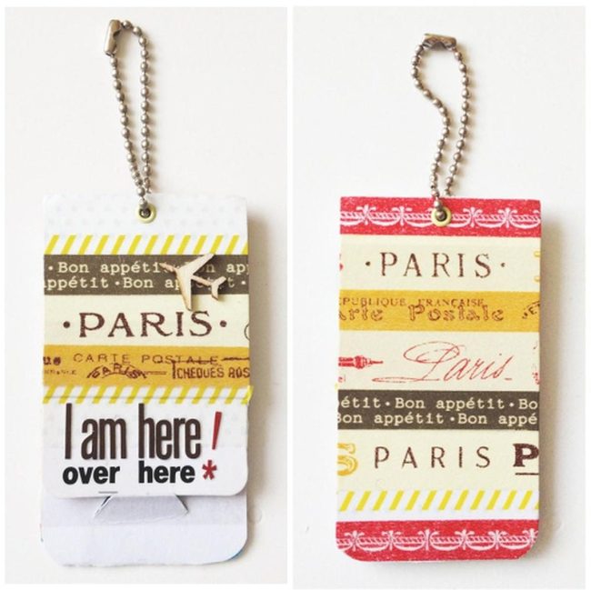 Red And Black Paris Travel Tags