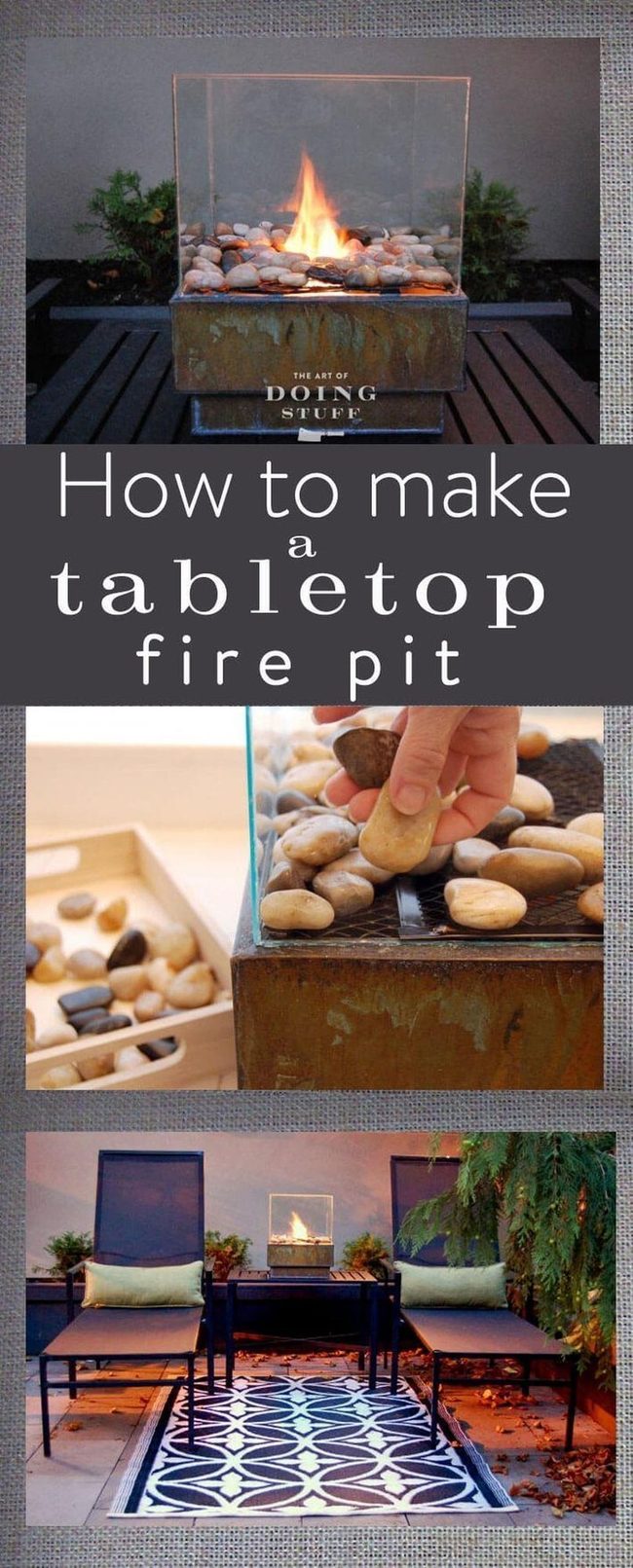 Tabletop Flames Glass Centerpiece