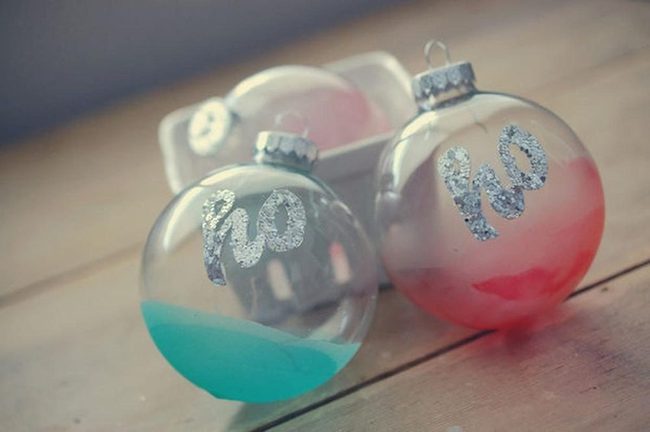 Silver "Ho" Glass Spheres Pink Blue