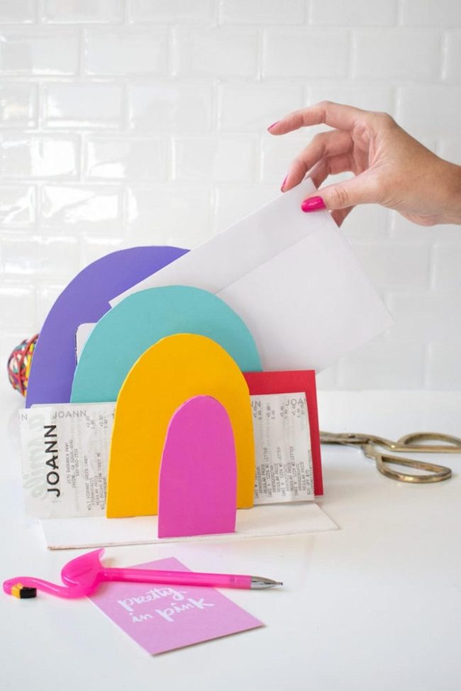 Pastel Desk Organizer With Bright Accents