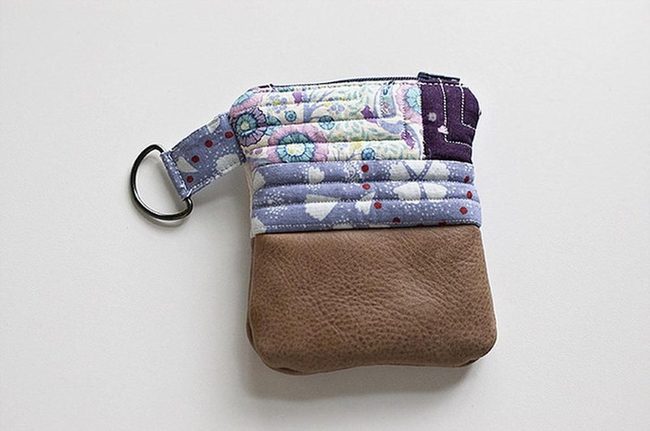 Purple Quilted Leather Pouches