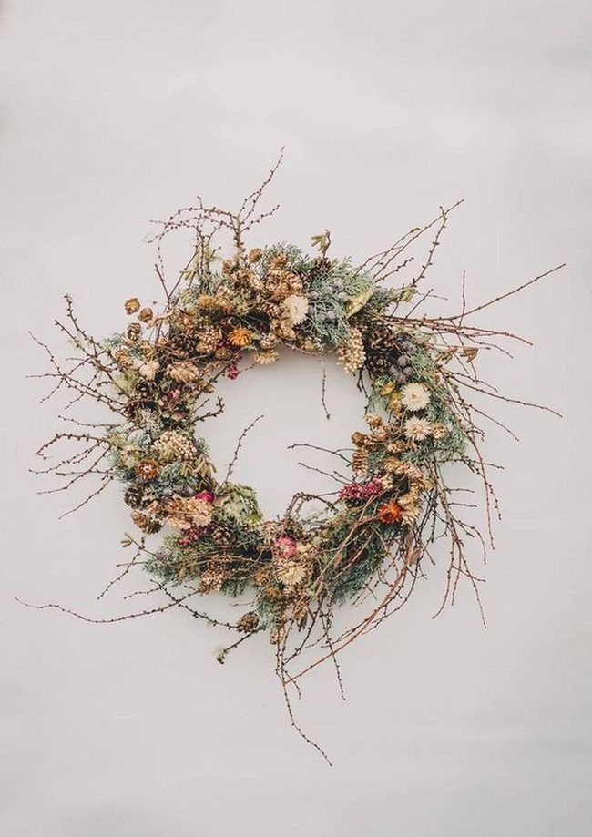 Branches And Dried Blossoms Wreath