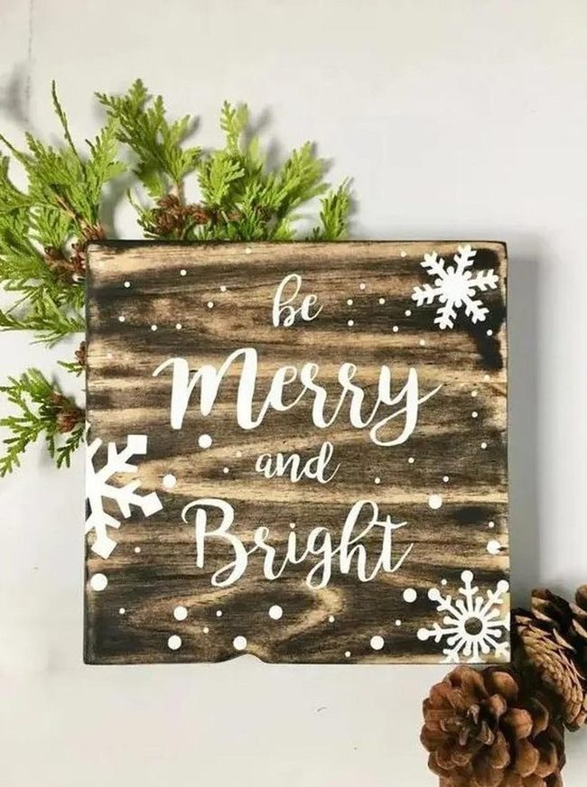 White Script On Dark Wood Winter