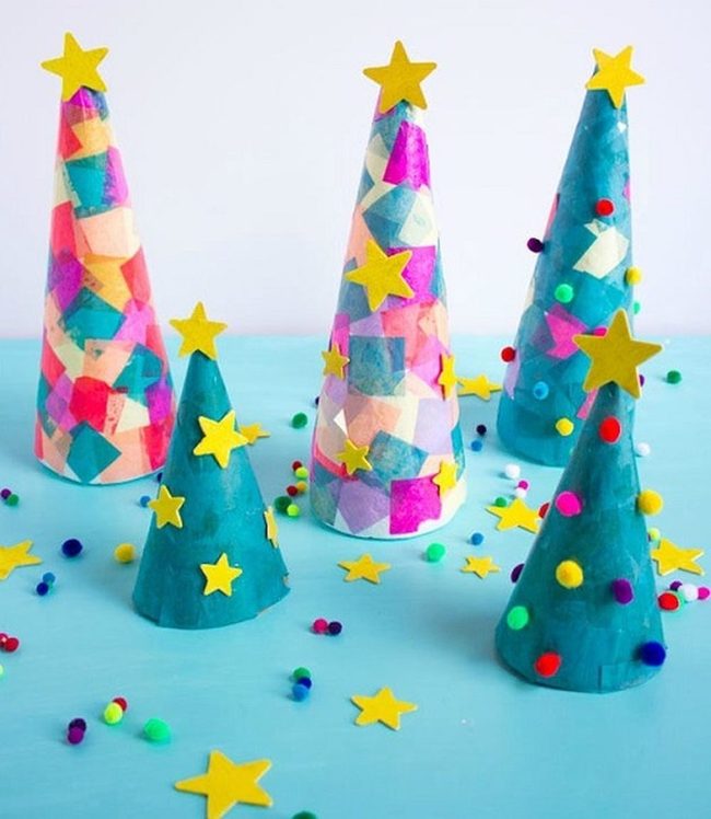 Shimmering Tissue Paper Trees