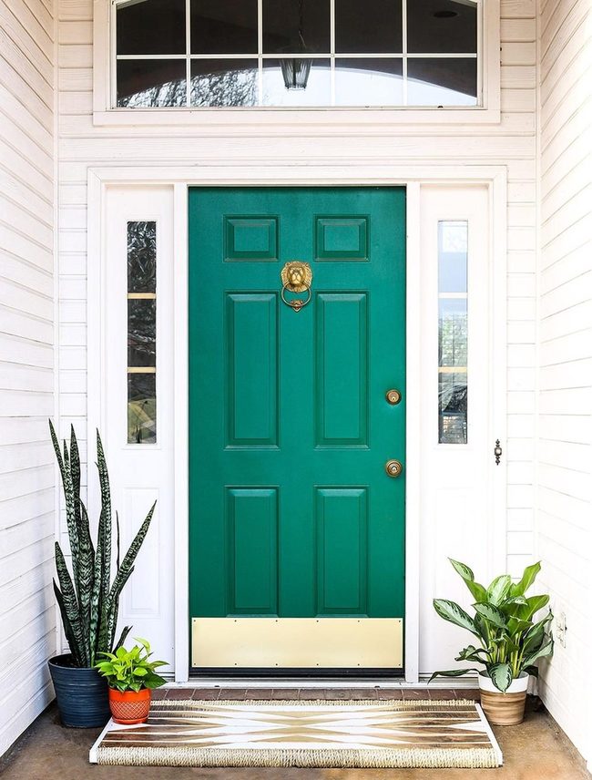 Emerald Door Gold Lions