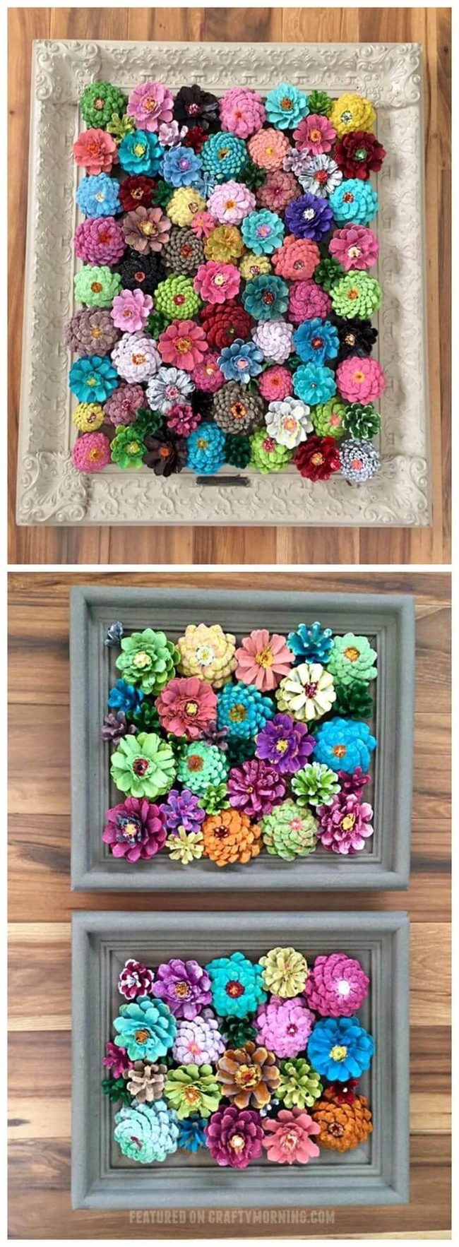 Painted Pinecones Bright Yellow