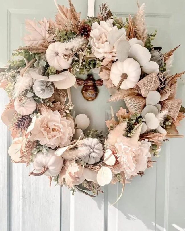 Rose Gold Pumpkins Pink Peonies