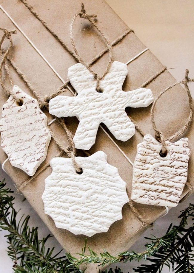 Sparkling Dough Snowflakes Ornaments