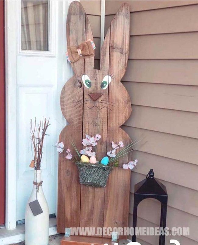 Giant Pink Bunny Porch Statement