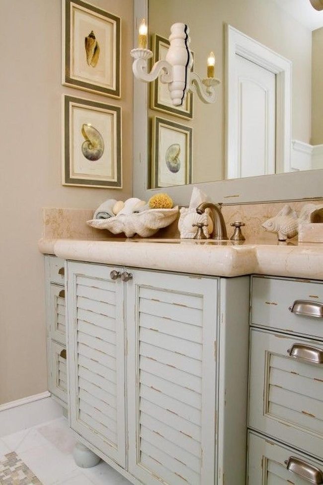 Light Blue Coastal Cabinet Bathroom