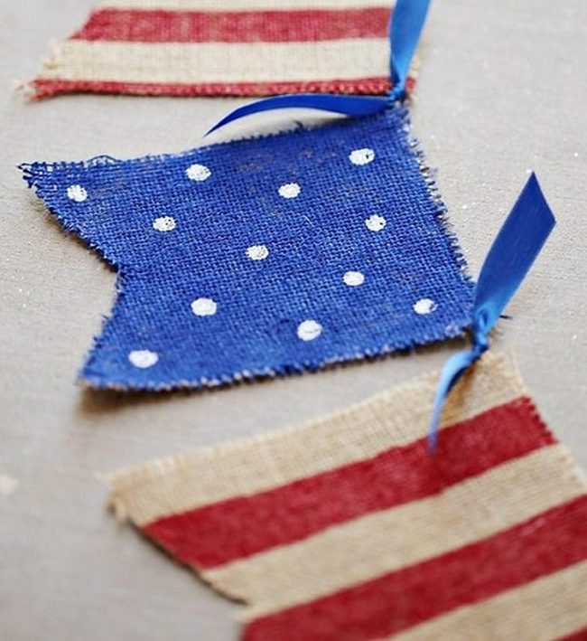 Rough Burlap Patriotic Banners