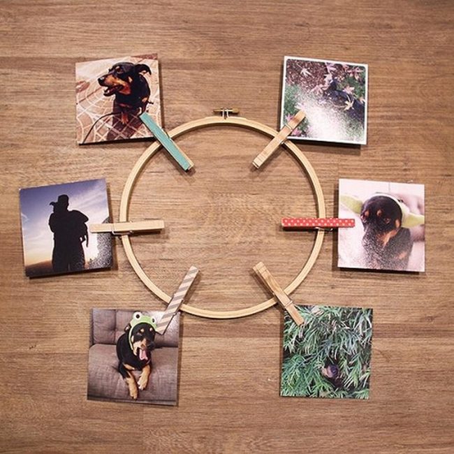 Wooden Hoops Colorful Clothespin Display