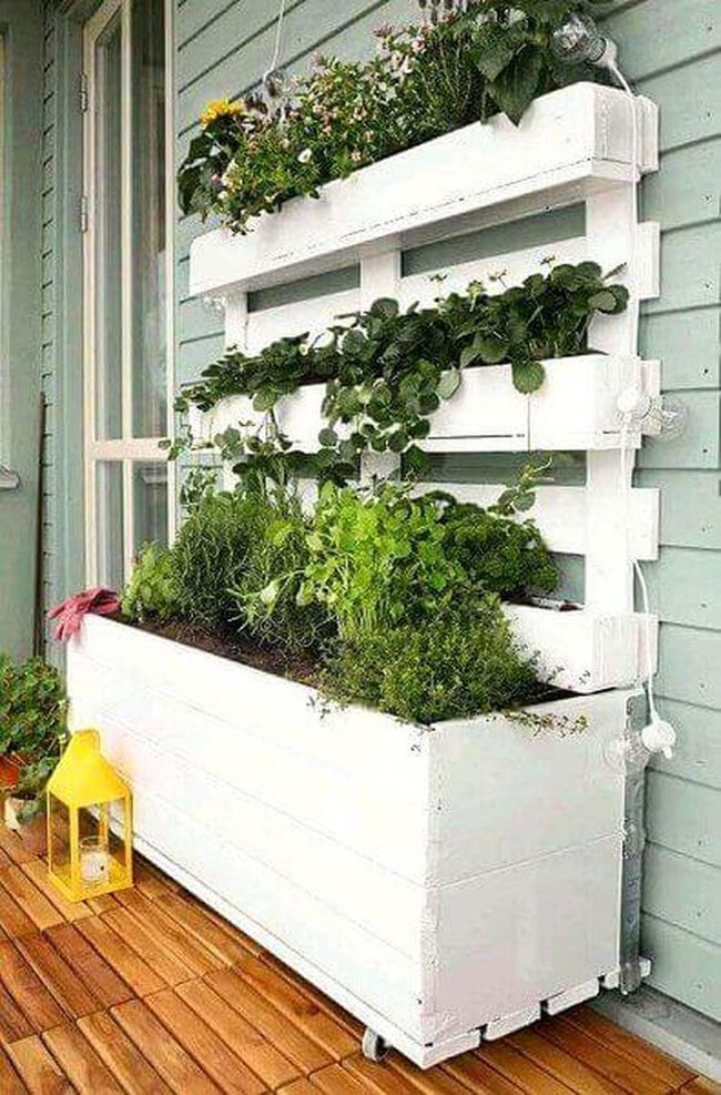 Stacked Herb Garden White Wood