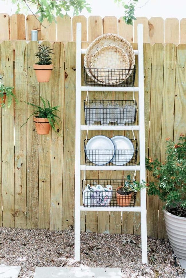 Wooden Ladder Garden Display