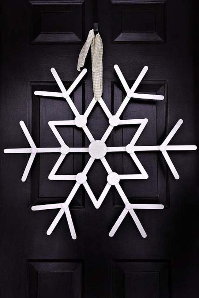 Popsicle Stick Snowflake Wreath