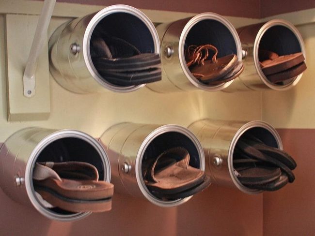 Paint Can Shoe Shelves