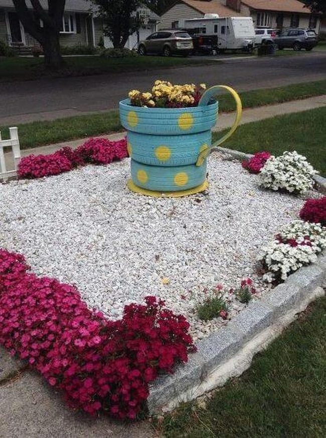 Oversized Blue Teacup Garden