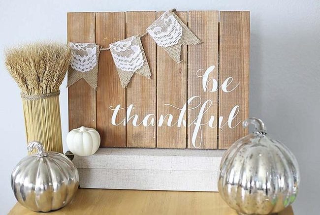 Lace And Burlap Wooden Banner