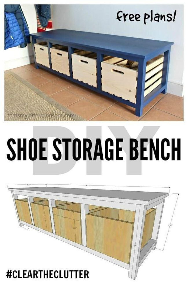 Wooden Crate Storage Bench